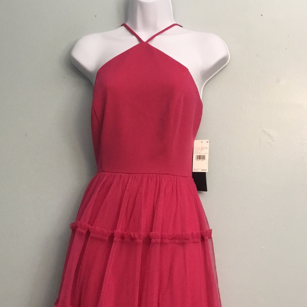 Adrianna Papell Red Halter Tiered Maxi Dress - Picture 3 of 16